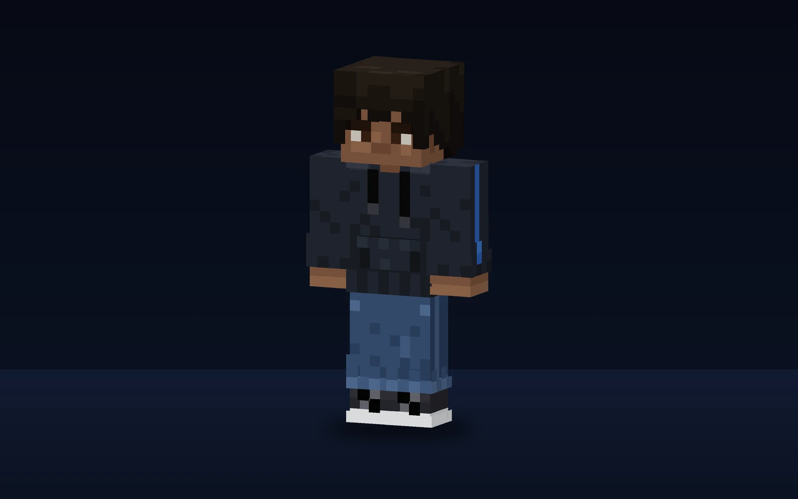 Skin casual: hoodie negro, jeans y converse negros